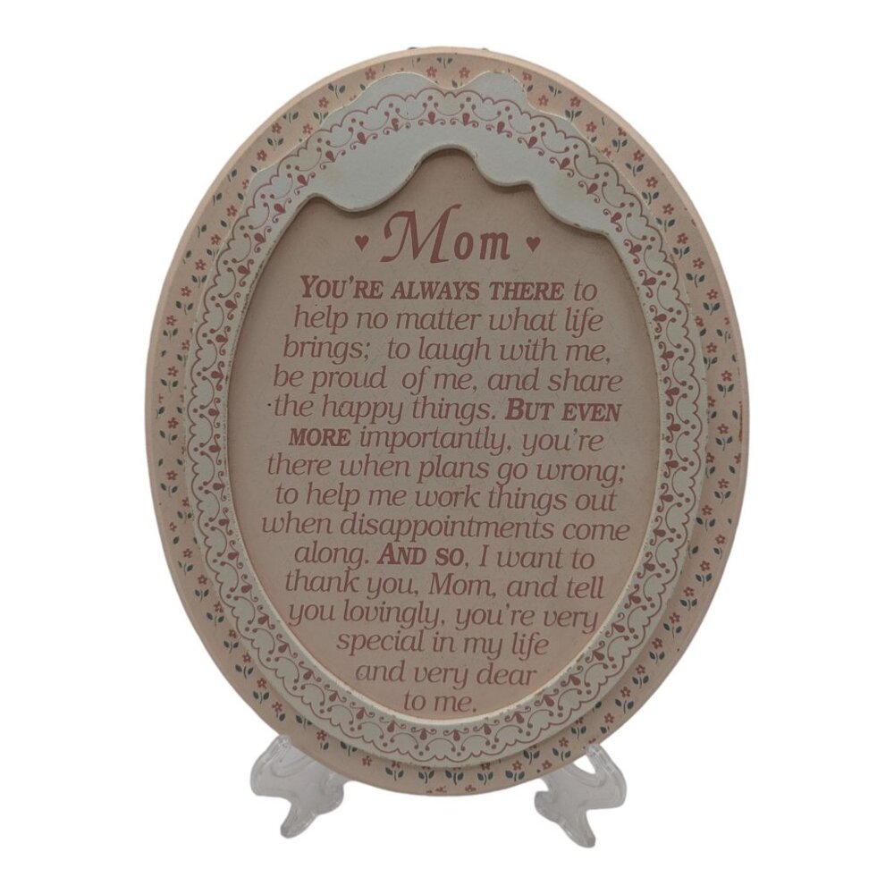 Vintage Dexsa Mom Wall Plaque Heartfelt Quote Rustic Floral Granny Cottage Core